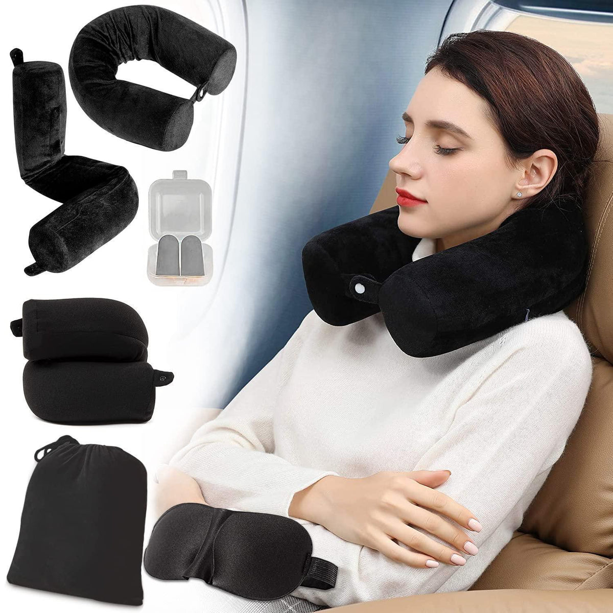 Reisekissen Flugzeug Memory Foam – Flexible Nackenstütze