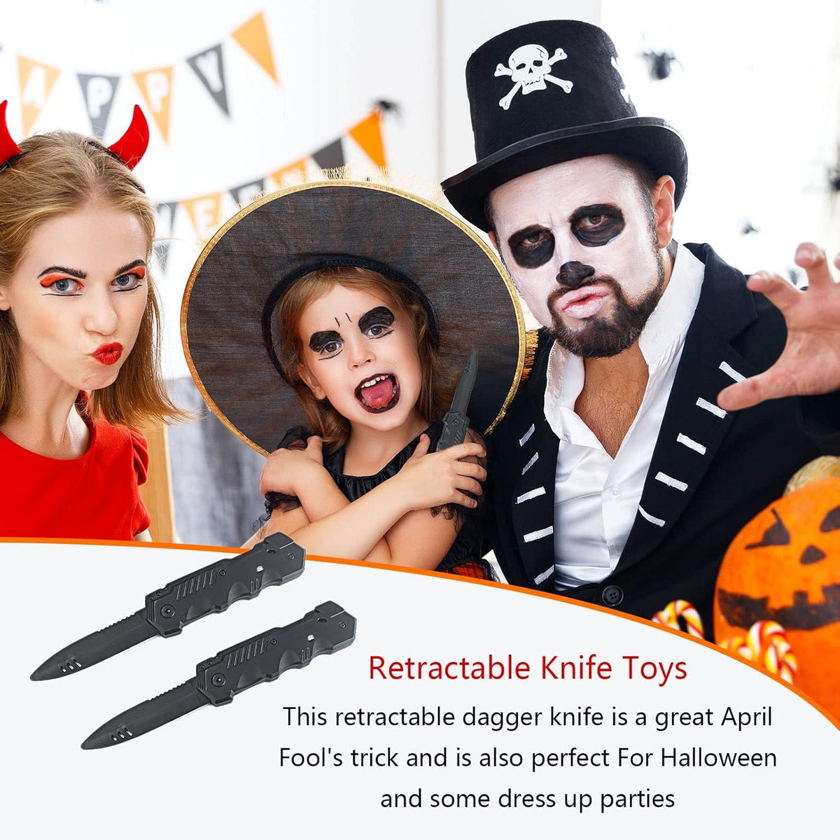 2pcs Einziehbares Zaubermesser Theatermesser Trickmesser für Kinder Erwachsene