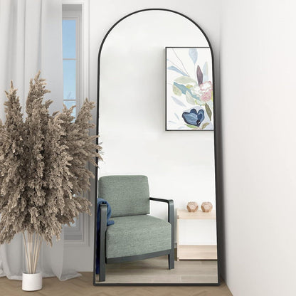 Gewölbter Standspiegel 165x60cm – Voller Länge, Schwarz