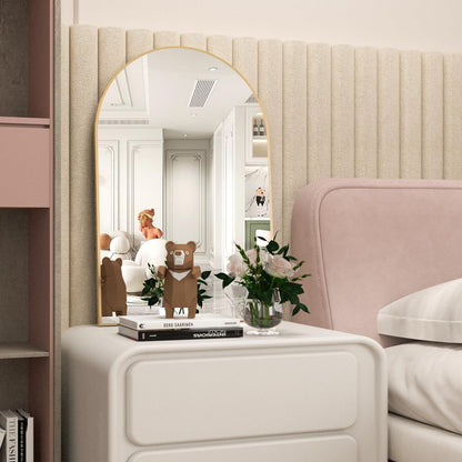 Gewölbter Wandspiegel 60x90cm mit Goldrahmen – Badezimmer Spiegel