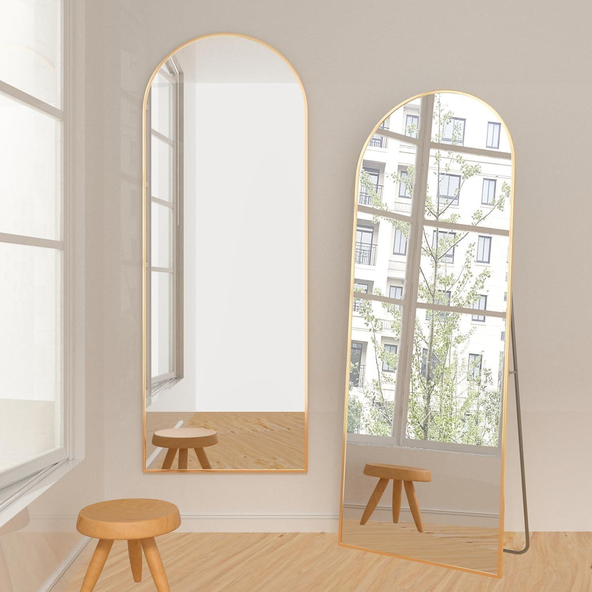 Großer Goldener Ganzkörperspiegel 165x60cm – Stand- & Wandspiegel