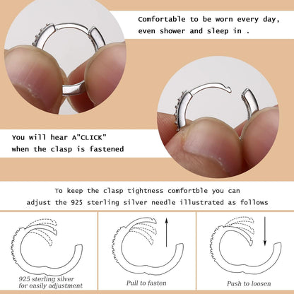 JeweBella 12Paar Kleine Ohrstecker Set Edelstahl Zirkon Mini Creolen Anhänger