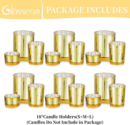 Teelichthalter Glas Gold Vintage Hochzeit 18 Stück Schwimmkerzenhalter