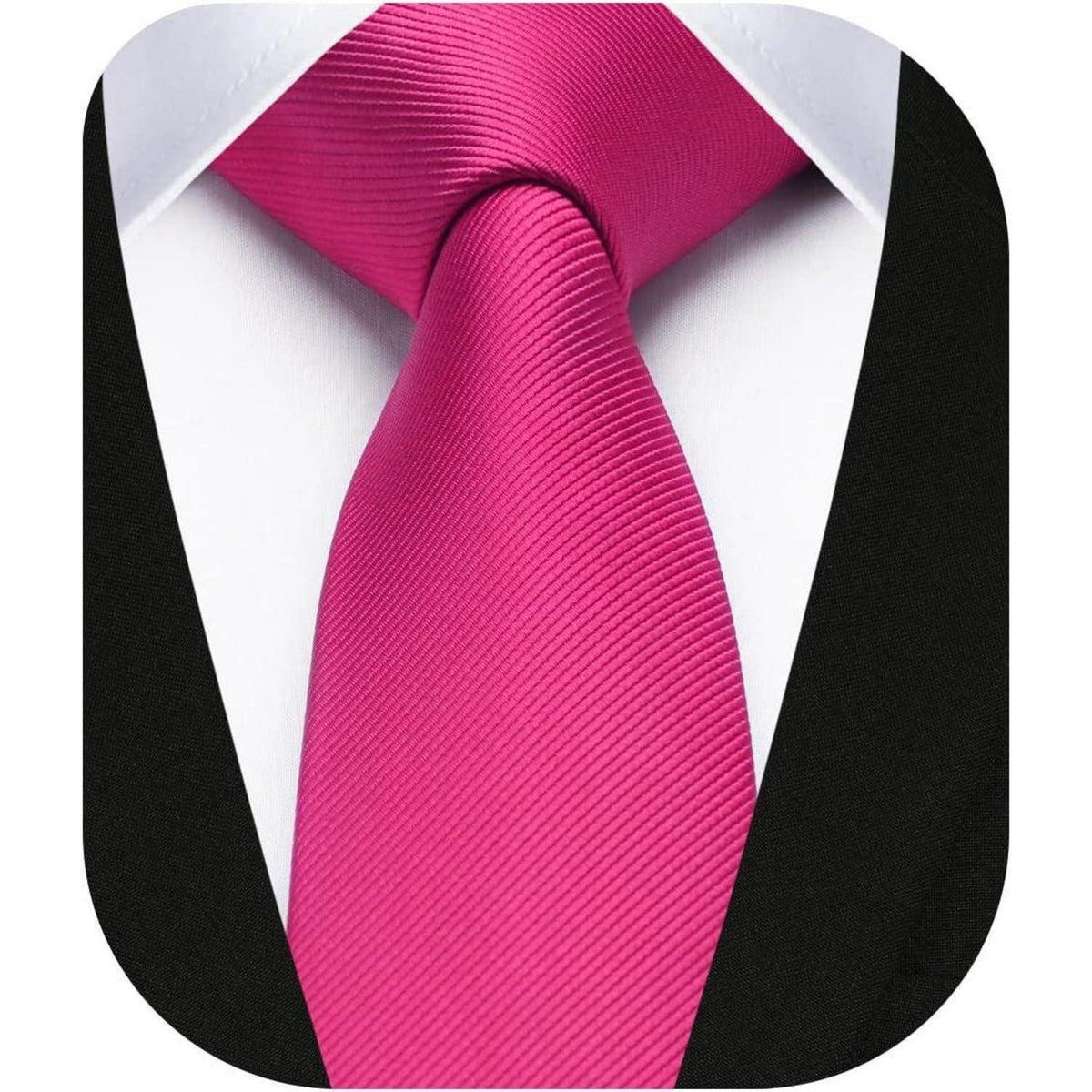 Herren Krawatte Seide Schmal Einfarbig Dunkelrosa 6cm