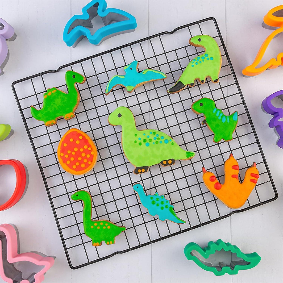 Dinosaurier Keksausstecher Set 9-teilig Edelstahl Fondant