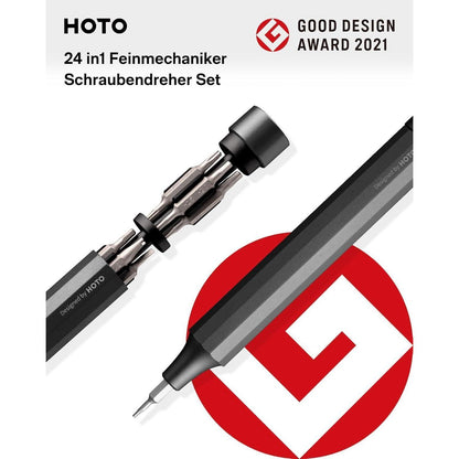 Feinmechaniker Schraubendreher Set 24in1 magnetisch S2 Stahl 360° Kappe Grau