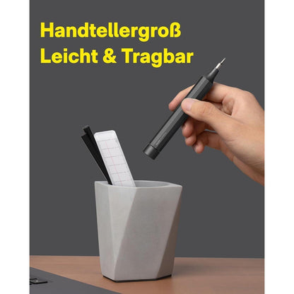 Feinmechaniker Schraubendreher Set 24in1 magnetisch S2 Stahl 360° Kappe Grau