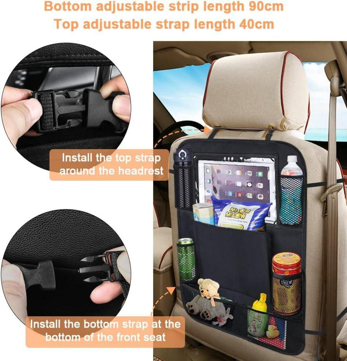 Rücksitz Organizer Auto Kinder Tablet Halter 8 Taschen Wasserdicht URAQT