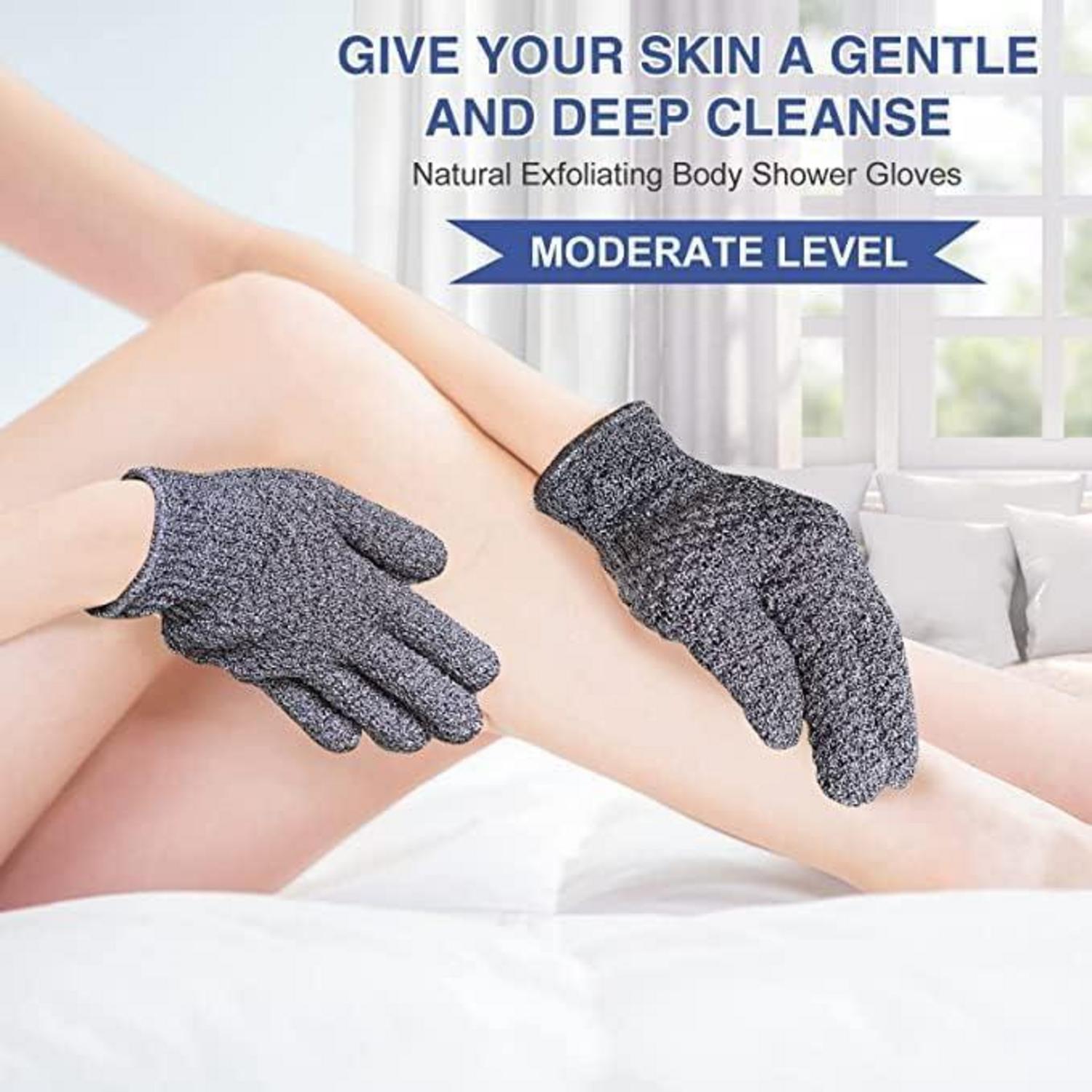 Peelinghandschuh 4er Set Exfoliating Gloves Duschschwamm Badezubehör