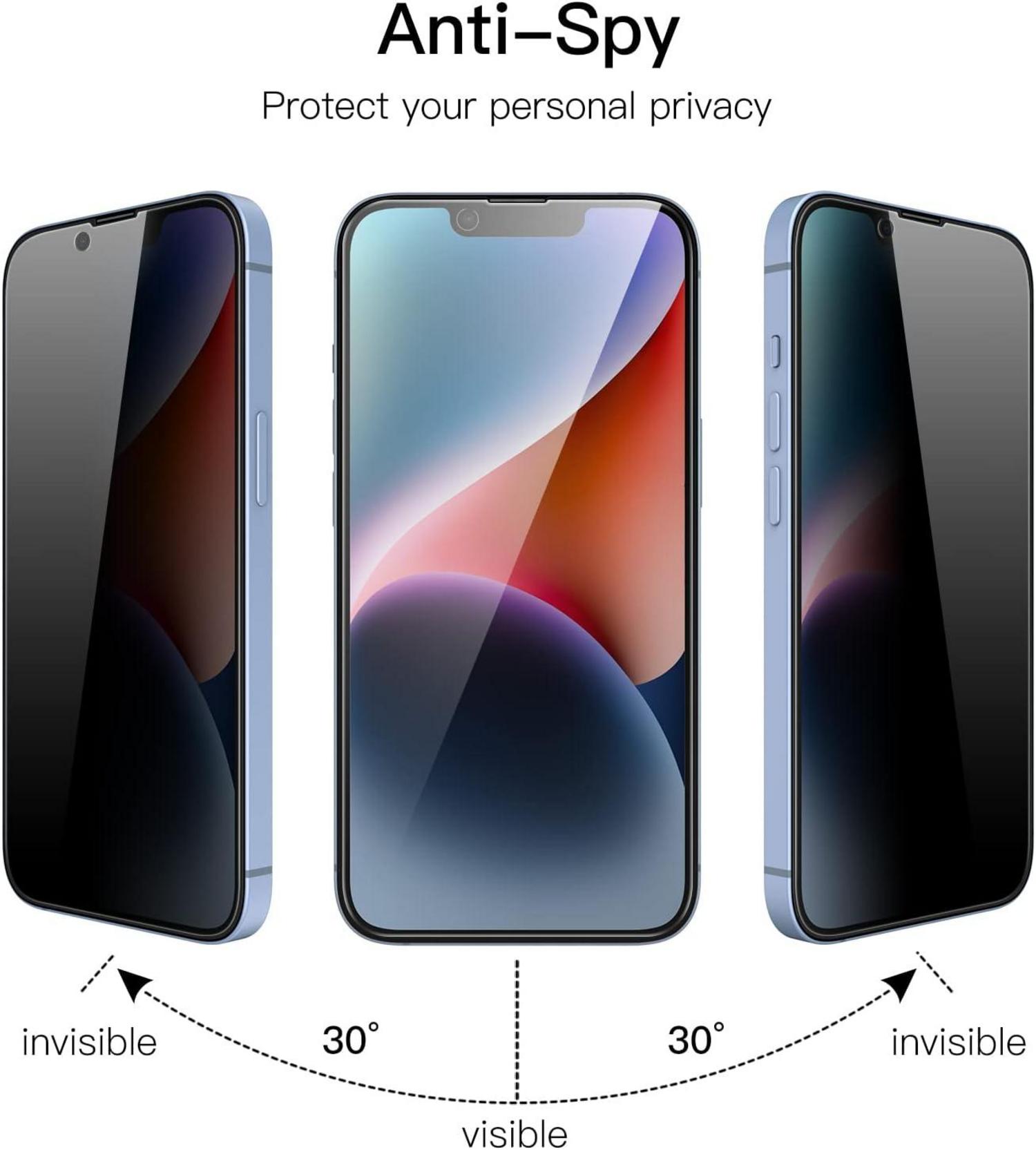 JETech Sichtschutz Full Screen für iPhone 14 6,1 Zoll 2