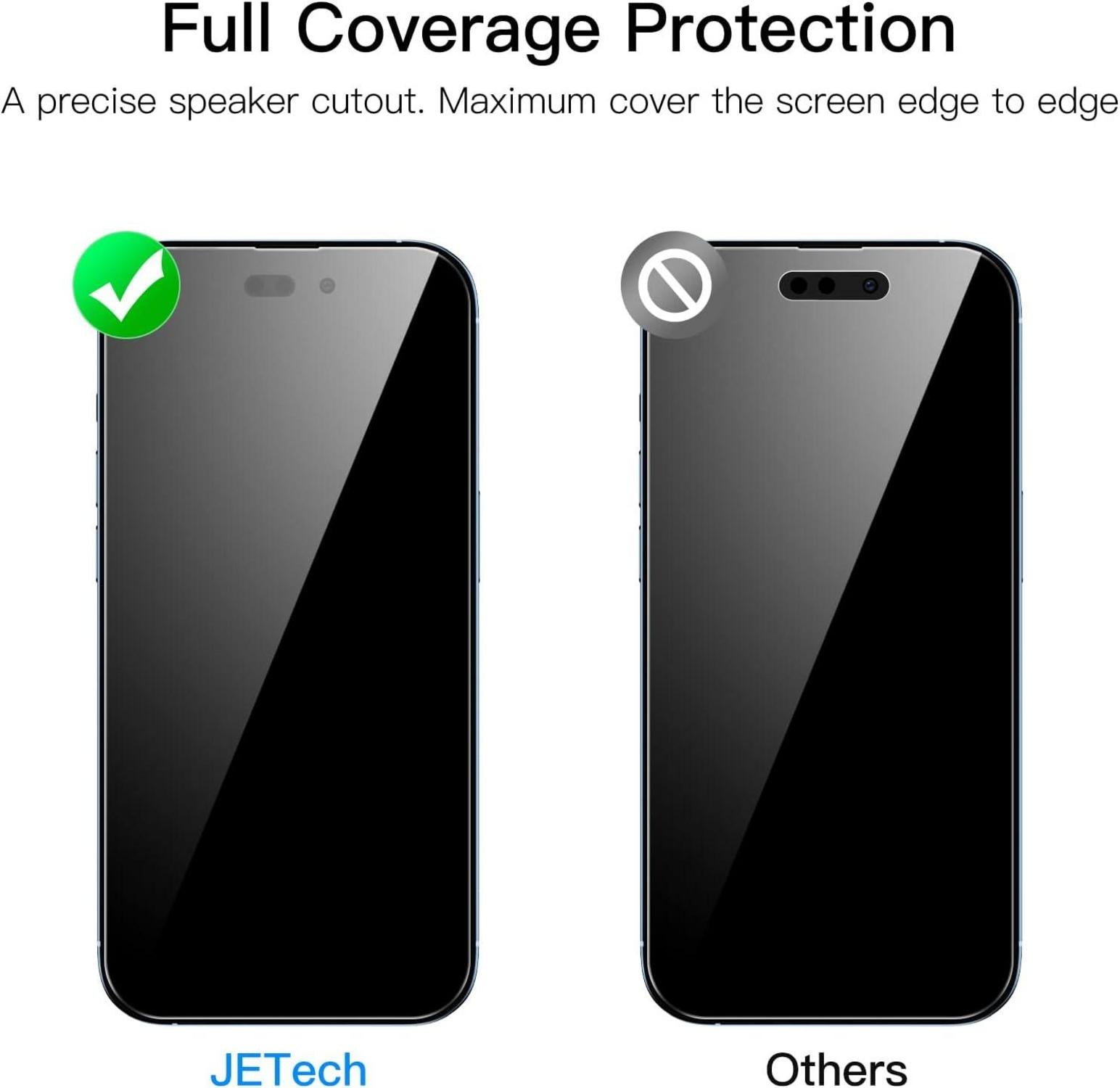 JETech Schutzfolie iPhone 14 Pro 6,1 Zoll 2 Stück Panzer Displayschutz