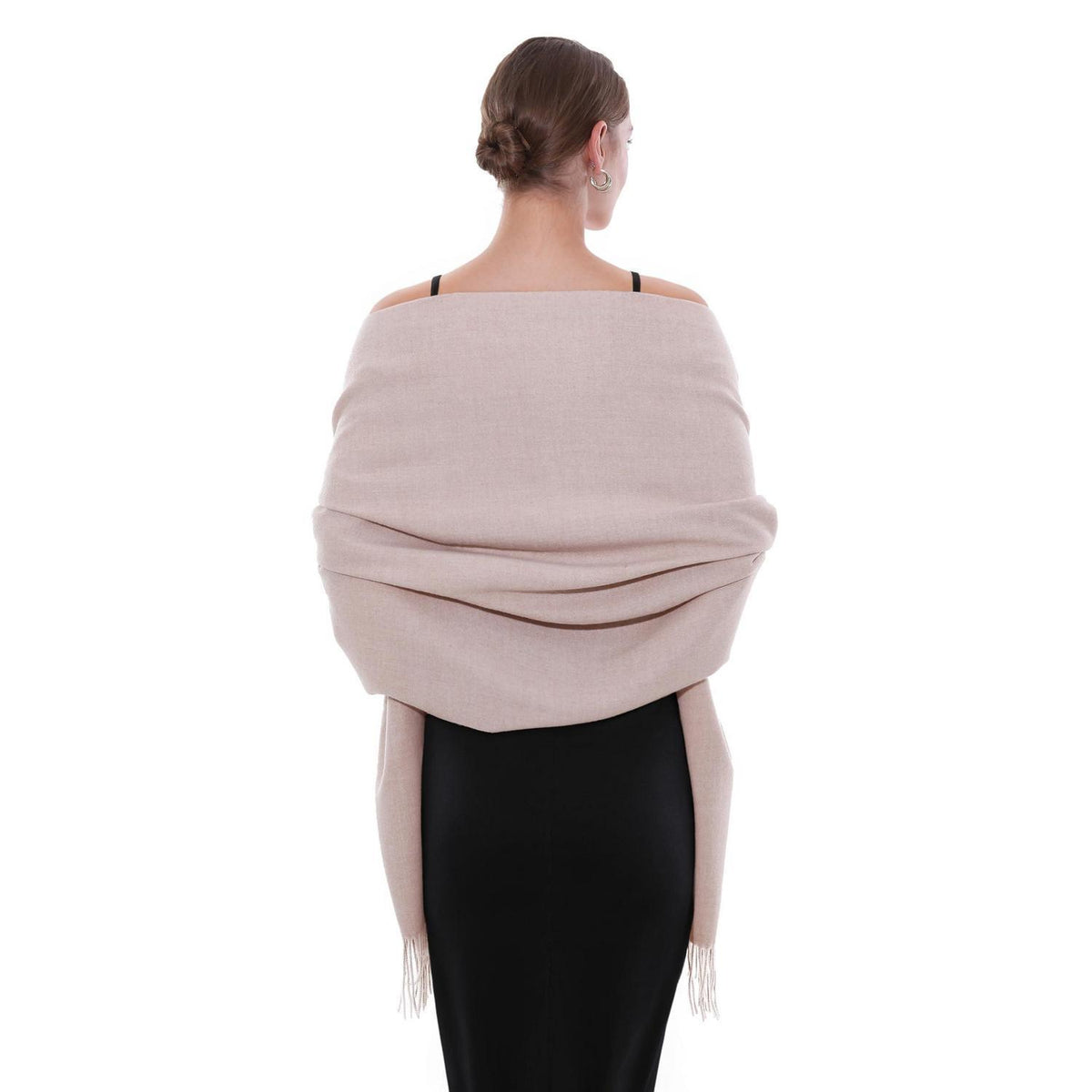 Warmer Pashmina Schal Damen Beige - Festliche Stola & Wintertuch