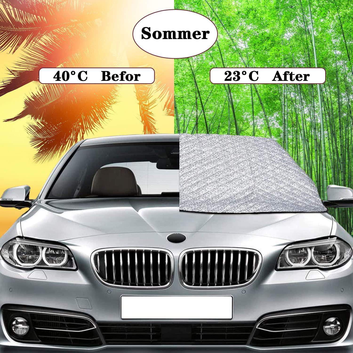 Auto Windschutzscheibenabdeckung KEELYY 150x100cm Winter Sonnenschutz Frostabdeckung