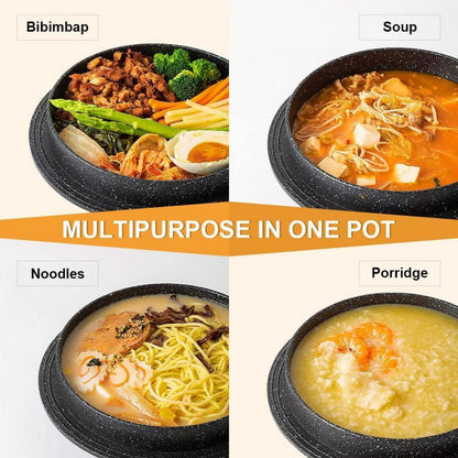 Koreanische Steinschale mit Deckel 20cm Dolsot Bibimbap Schale 2,3L