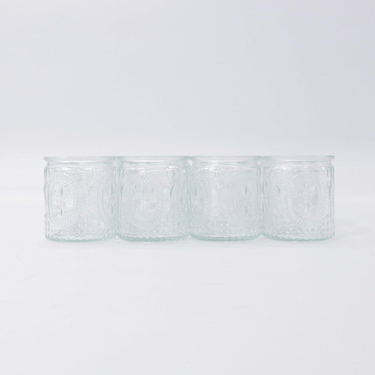 Teelichthalter Glas, Kerzenhalter Set, Vintage Design, 24 Stück, Klar, Weihnachten Hochzeit Deko