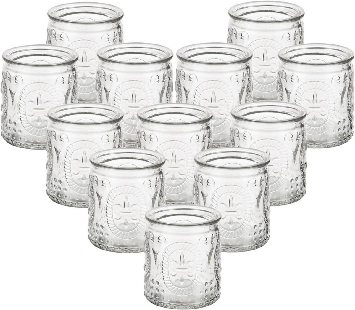 Teelichthalter Glas Vintage Kerzenhalter 12 Stück Set Klar Klein