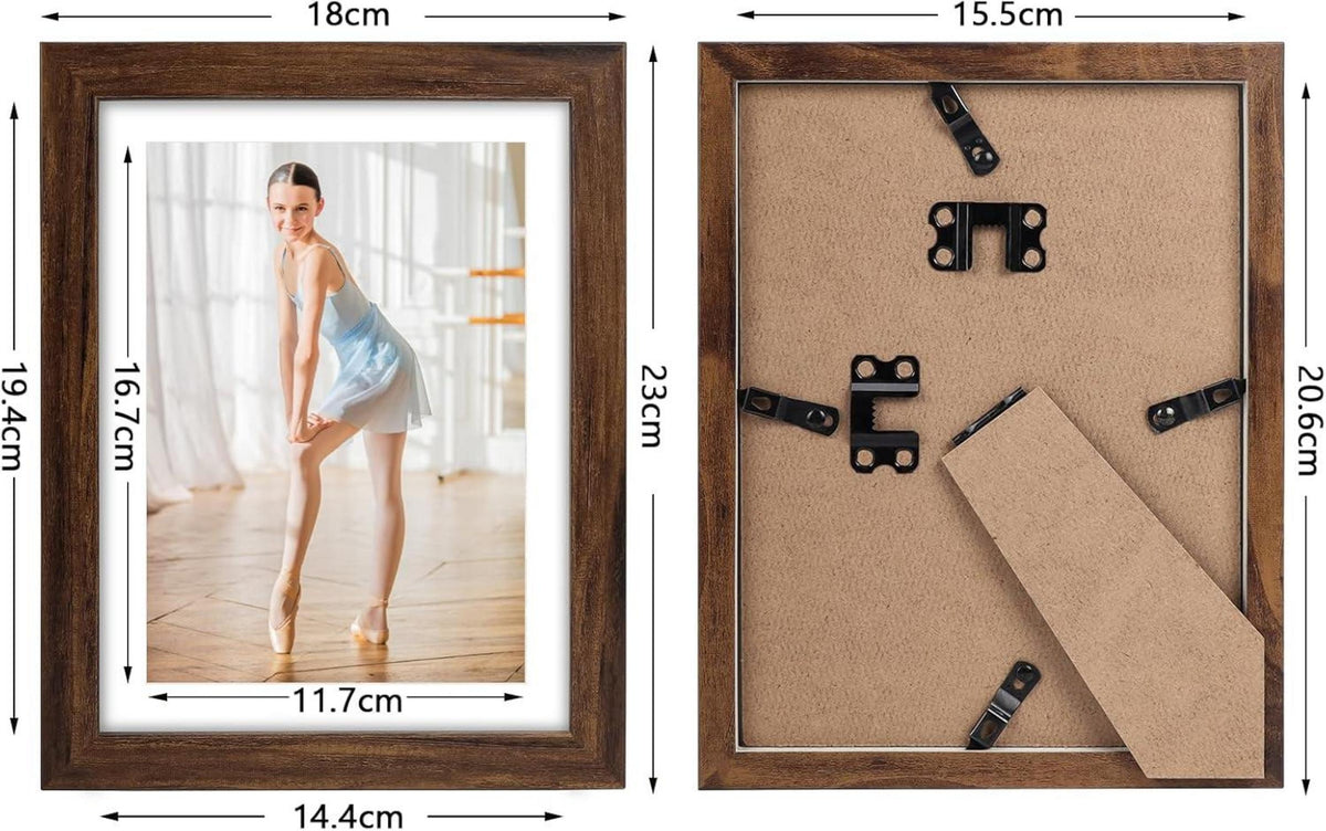 4er-Set Bilderrahmen 13x18cm Braun: Fotorahmen für 13x18