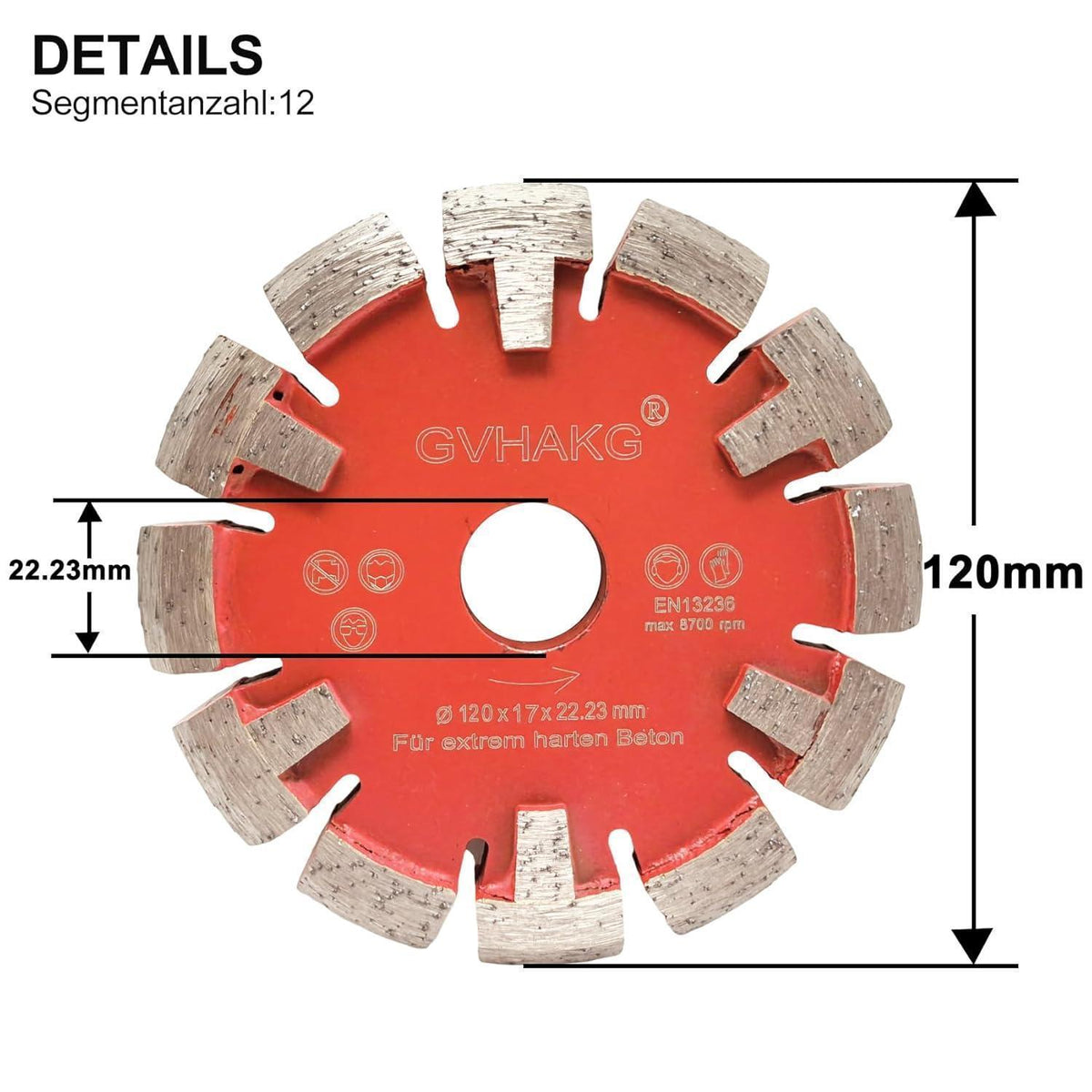 Diamant Trennscheibe für Estrich & Beton 120mm