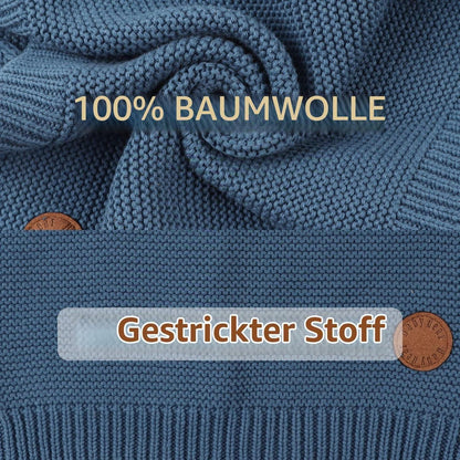 Baby Schlauchschal Baumwolle warm für 1-6 Jahre Haze Blau