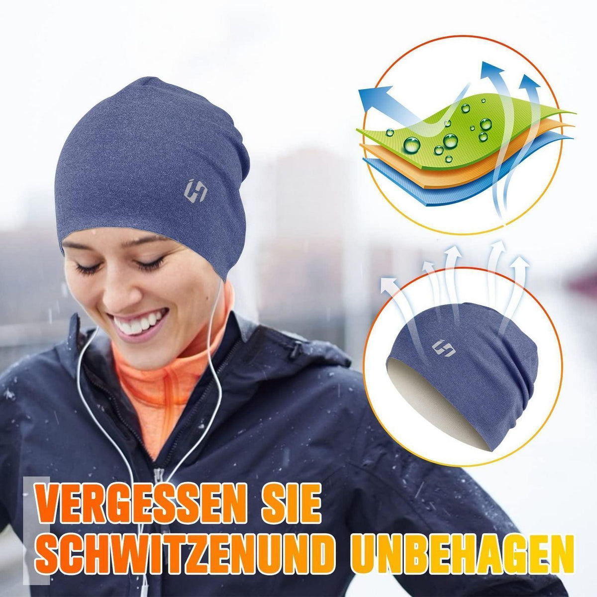 Sportmütze Fleece für Damen und Herren, Blau