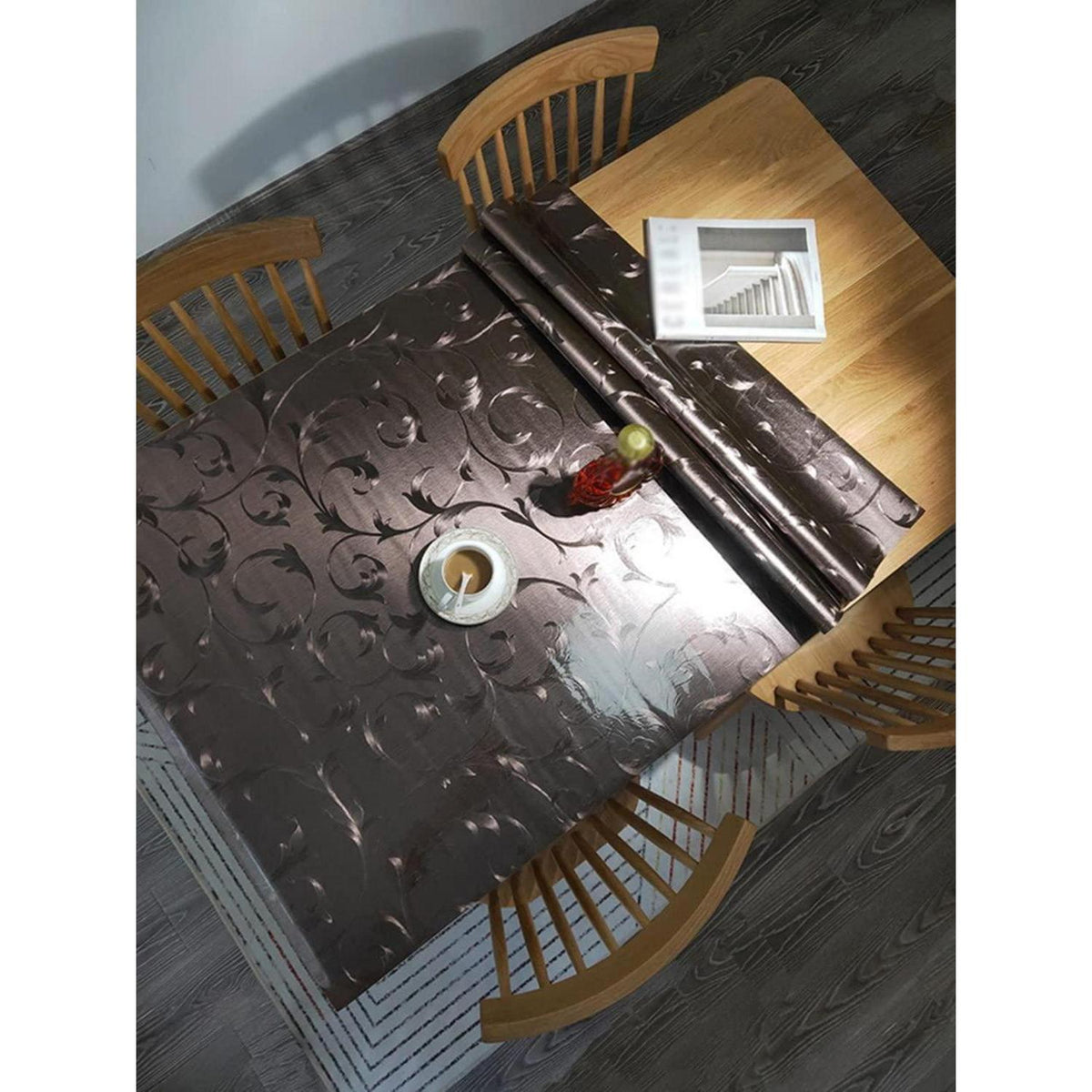 Wasserdichte PVC Tischdecke Braun 80x200cm – Schutzfolie für Tisch