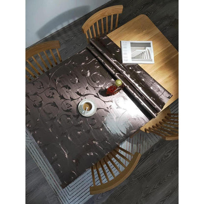 Wasserdichte PVC Tischdecke Braun 85x180cm – Schutzfolie für Tisch