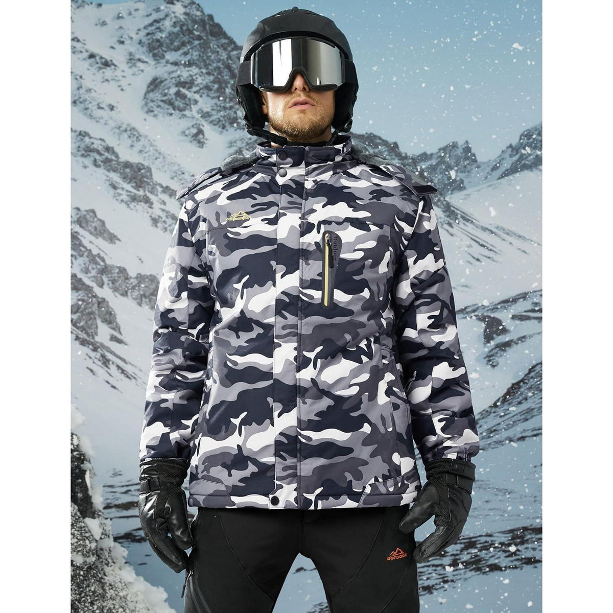 Herren Fleecejacke Winter Warm Gefüttert Skijacke Outdoor XXL