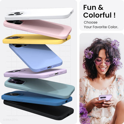 ORNARTO Silikon Hülle kompatibel mit iPhone 14 Pro Max 6,7 Zoll 2022 Pastell Lila