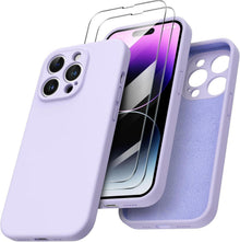 iPhone 14 Pro Hülle 6,1 Zoll 2022 mit Schutzfolien Silikon Violett