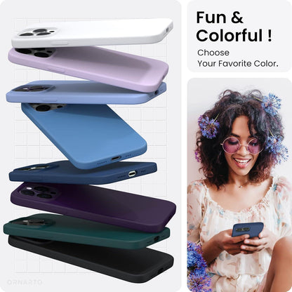 ORNARTO iPhone 14 Pro Hülle 6,1 Zoll 2022 Silikon Case Sturmblau