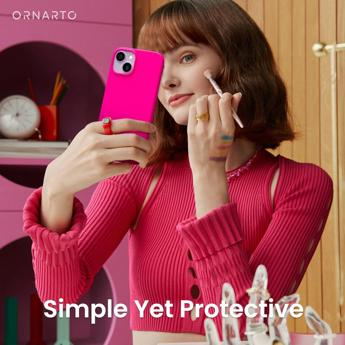 Silikonhülle iPhone 14 Plus 6,7 Zoll 2022 Flüssiges Rosa Schützend