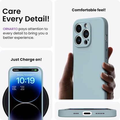 ORNARTO iPhone 14 Pro Max Hülle 6,7 Zoll 2022 - Flüssiges Silikon - Rundumschutz - Mintgrün
