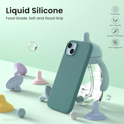 iPhone 14 Hülle 6,1 Zoll 2022 Silikon Case Schutz Piniengrün
