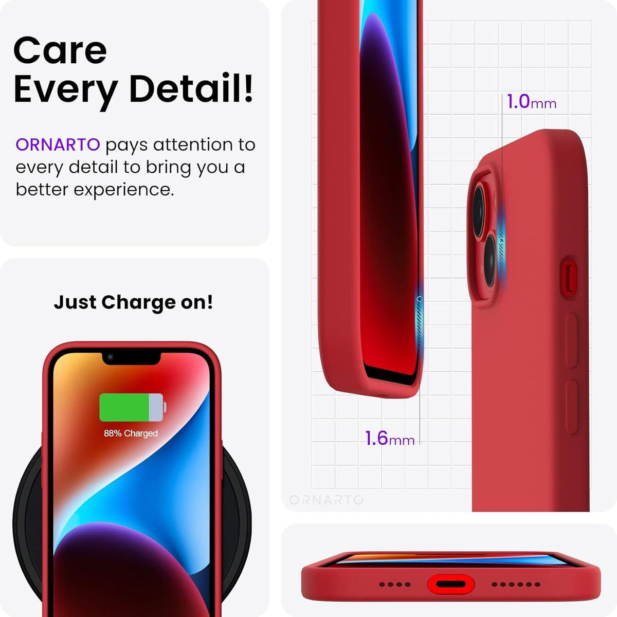 Silikon Hülle für iPhone 14 Plus 6,7 Zoll 2022 Flüssiges Rot