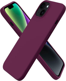 iPhone 14 Hülle 6,1 Zoll 2022 Silikon Case Flüssig Silikon Weinrot