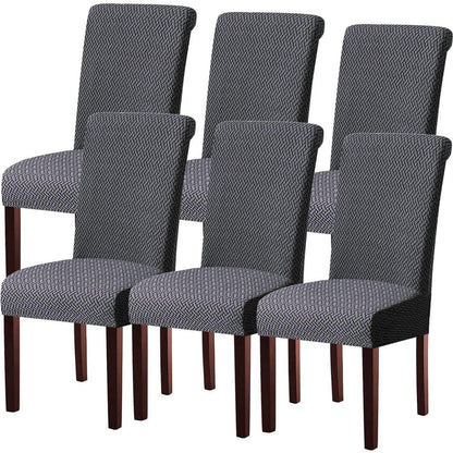 Moderne Stuhlhussen Set 6 Stück Dunkelgrau – Stretch & Waschbar