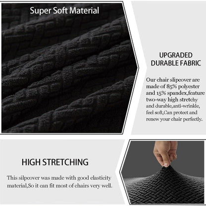 Stretch Stuhlhussen Set – Modern & Waschbar (Schwarz, 4 Stück)