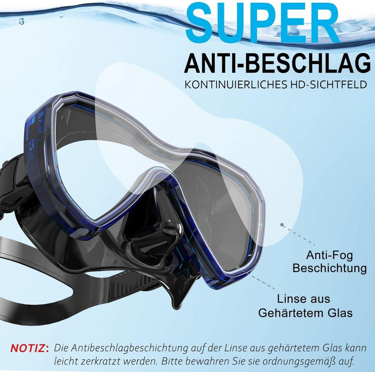Schnorchelset Neu Verbesserte Panorama Tauchmaske Anti-Fog Anti-Leck