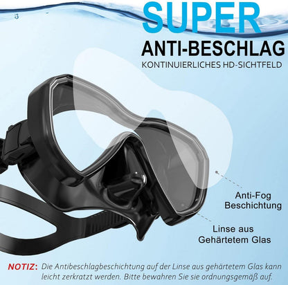 Schnorchelset Panorama Tauchmaske trockener Schnorchel Anti-Leck