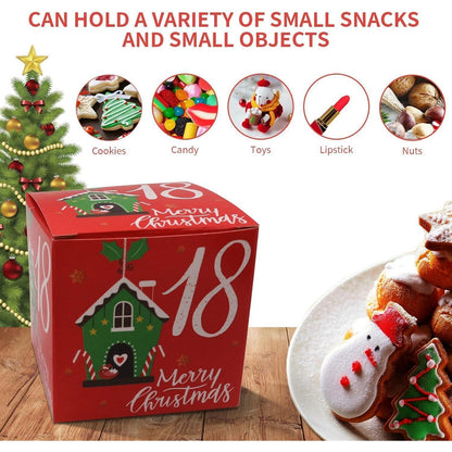 24 Adventskalender Tüten mit Kisten zum