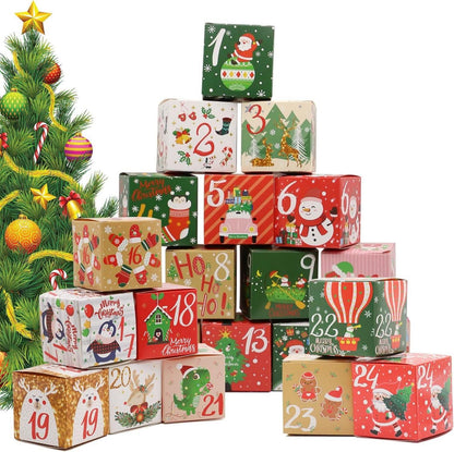 24 Adventskalender Geschenktüten Weihnachten Überraschung Boxen