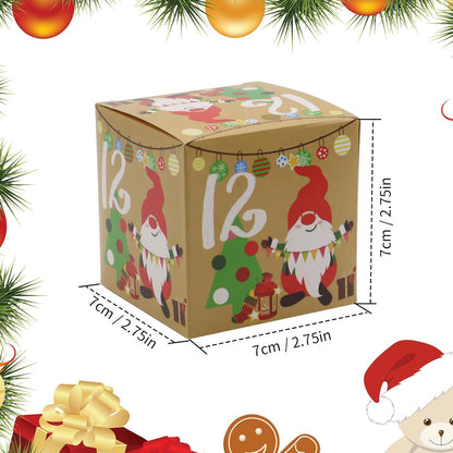24 Adventskalender Tüten mit Kisten zum