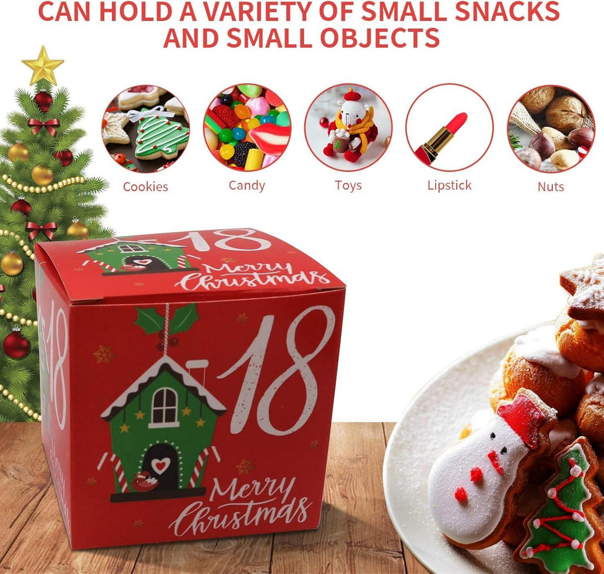 24 Adventskalender Geschenktüten Weihnachten Überraschung Boxen