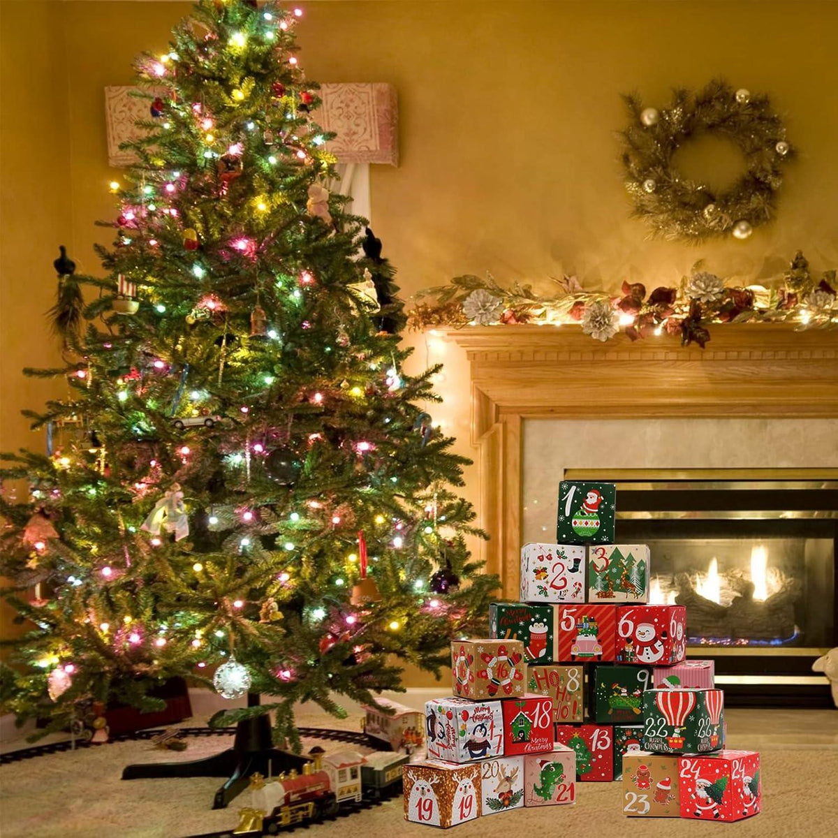 24 Weihnachts-Adventskalender zum Befüllen in Geschenktüten