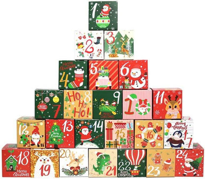 24 Adventskalender Tüten mit Kisten - Geschenkboxen zum Befüllen