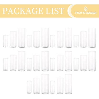Windlichter Glas 30er Set, 3 Größen, für Kerzen & Blumen