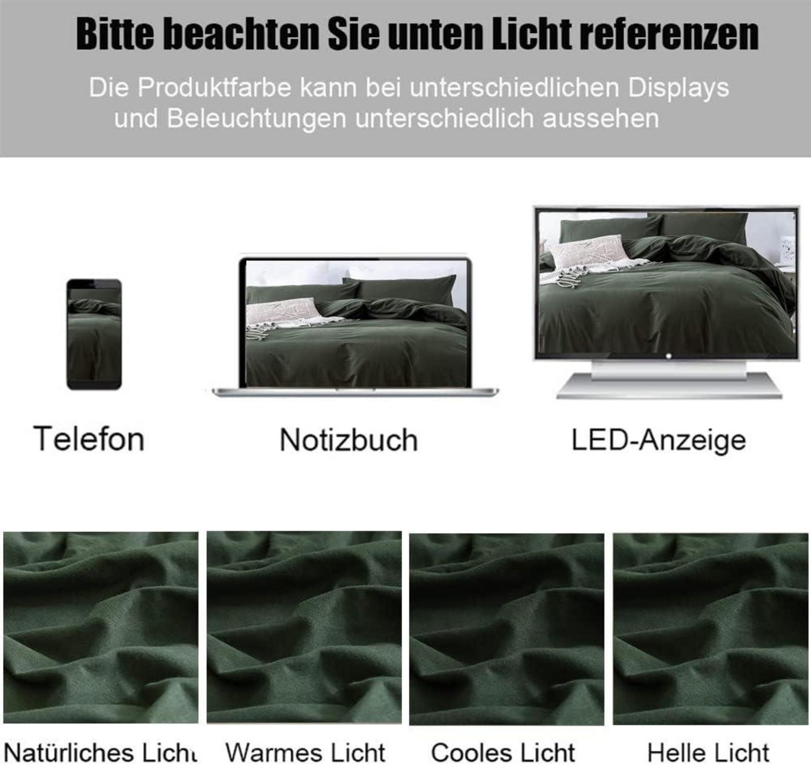 Bettwäsche-Set Mikrofaser 200x200 Grün mit Kissenbezug 80x80 2er Set