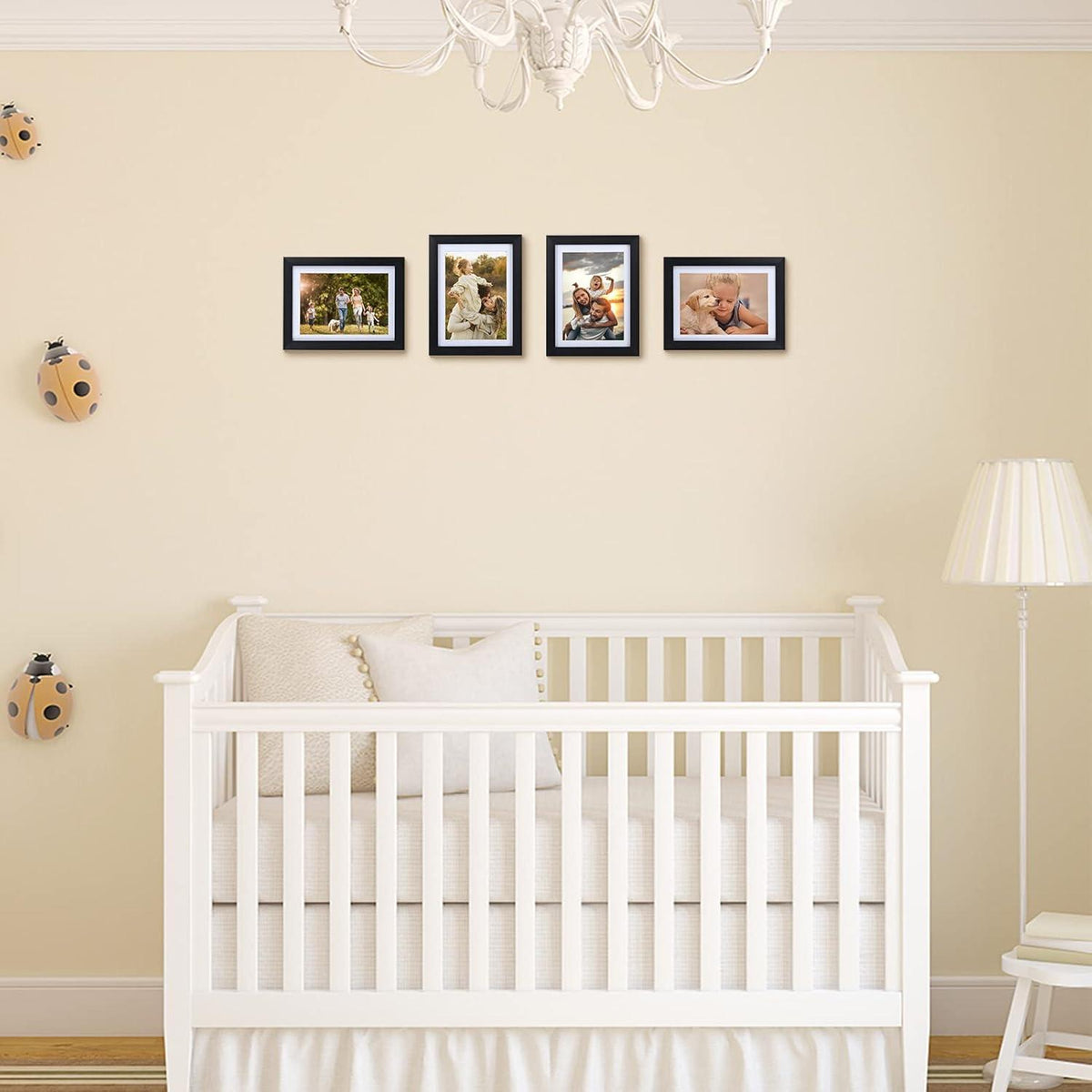 4er Set Bilderrahmen 13x18 Schwarz Passepartouts 15x20 Wand Tisch Galerie