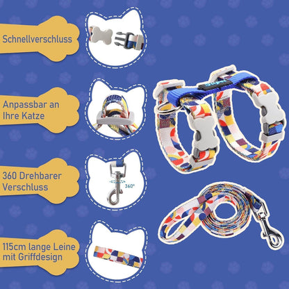 Katzengeschirr Ausbruchsicher Blau S