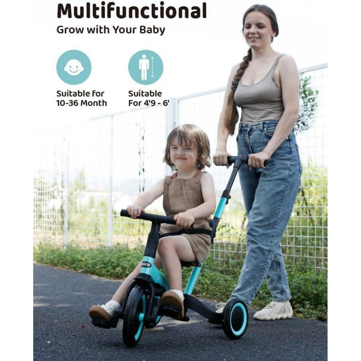 newyoo 5-in-1 Laufrad & Dreirad für Kinder ab 1 Jahr, Blau